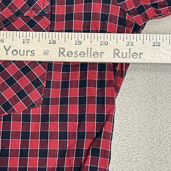G-Star Raw Shirt Mens Large Red Plaid Long Sleeve Snap Up‎ Graphic Print - Picture 4 of 13